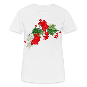 Ukrainische Kalyna - Rote Beeren & Traditionelles  - Frauen T-Shirt atmungsaktiv - Weiß - Vorne - AI Model Female 172 dark (172cm)
