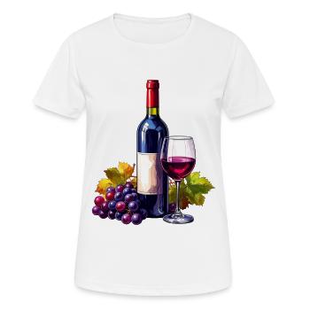 Vin rouge / Vin - T-shirt respirant Femme - blanc - Devant - AI Model Female 172 dark (172cm)