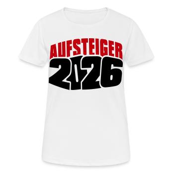 Aufsteiger 2026 Aufstieg - Frauen T-Shirt atmungsaktiv - Weiß - Vorne - AI Model Female 172 dark (172cm)