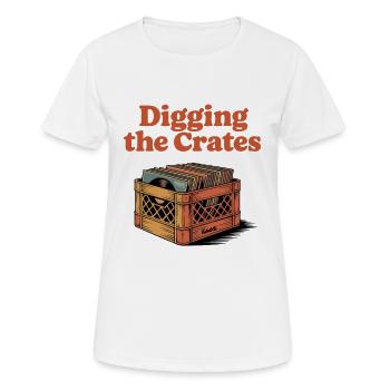 Record Box Motif in Retro Style - Women's Breathable T-Shirt - white - Front - AI Model Female 172 dark (172cm)