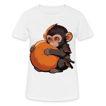Petit singe mignon donne un coup de poing Coup de poing singe - T-shirt respirant Femme - blanc - Devant - AI Model Female 172 dark (172cm)