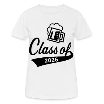 Promotion 2026 (Promotion diplômée / Bière / Noir) - T-shirt respirant Femme - blanc - Devant - AI Model Female 172 dark (172cm)