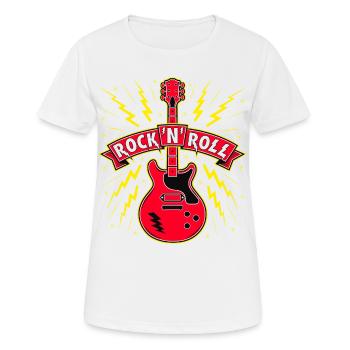 Rock 'n' Roll Gitarre - Frauen T-Shirt atmungsaktiv - Weiß - Vorne - AI Model Female 172 dark (172cm)