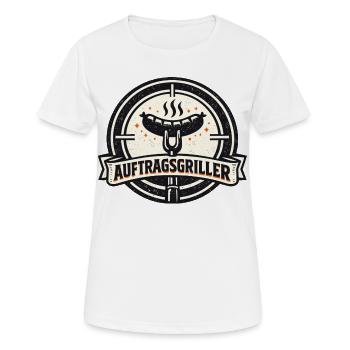 Auftragsgriller Lustig BBQ Geschenk Männer - Frauen T-Shirt atmungsaktiv - Weiß - Vorne - AI Model Female 172 dark (172cm)