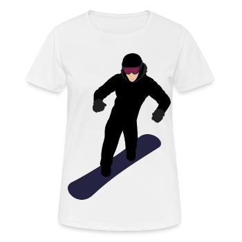Dynamic snowboarder - Women's Breathable T-Shirt - white - Front - AI Model Female 172 dark (172cm)