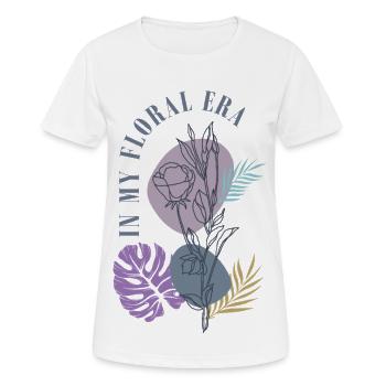 In My Floral Era – Boho Blumen Statement - Frauen T-Shirt atmungsaktiv - Weiß - Vorne - AI Model Female 172 dark (172cm)