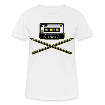 Kassette und Bleistifte - Frauen T-Shirt atmungsaktiv - Weiß - Vorne - AI Model Female 172 dark (172cm)