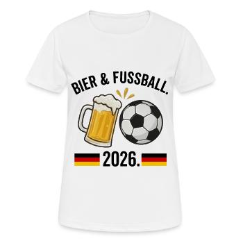 Bier & Fussball 2026: Fan-Design Deutschland - Frauen T-Shirt atmungsaktiv - Weiß - Vorne - AI Model Female 172 dark (172cm)