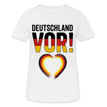 Football Love 2026 : Cœur pour l’Allemagne - T-shirt respirant Femme - blanc - Devant - AI Model Female 172 dark (172cm)