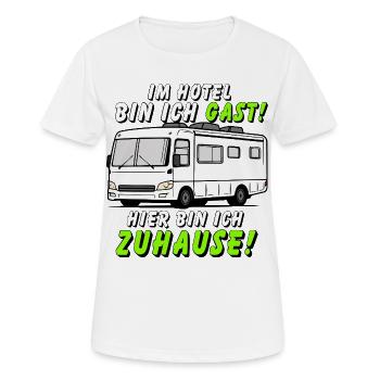 I'm a guest – at home in a motorhome - Women's Breathable T-Shirt - white - Front - AI Model Female 172 dark (172cm)