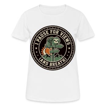 Faultier Pause Aussicht Atmen - Frauen T-Shirt atmungsaktiv - Weiß - Vorne - AI Model Female 172 dark (172cm)