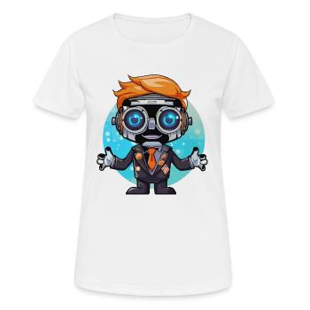 Agent spatial en combinaison avec des lunettes - T-shirt respirant Femme - blanc - Devant - AI Model Female 172 dark (172cm)