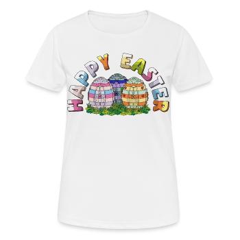 Joyeuses Pâques Constructeur de Briques Briques Œufs de Pâques - T-shirt respirant Femme - blanc - Devant - AI Model Female 172 dark (172cm)