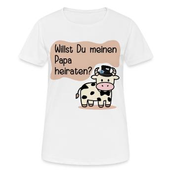 Épouser mon père - Demande en mariage - T-shirt respirant Femme - blanc - Devant - AI Model Female 172 dark (172cm)