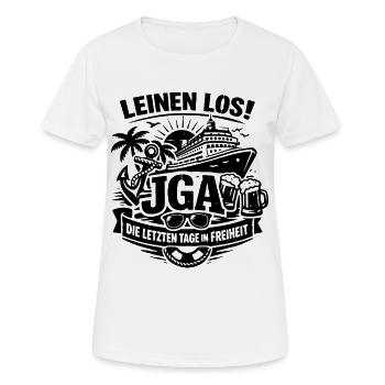 Leinen Los! JGA auf hoher See - Frauen T-Shirt atmungsaktiv - Weiß - Vorne - AI Model Female 172 dark (172cm)