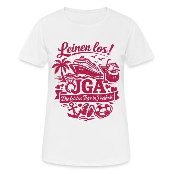 Leinen Los! JGA auf hoher See - Braut - Frauen T-Shirt atmungsaktiv - Weiß - Vorne - AI Model Female 172 dark (172cm)