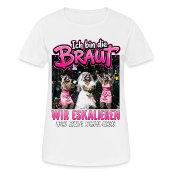 T-shirt de fête de garçon Femme de la fête de mariage - T-shirt respirant Femme - blanc - Devant - AI Model Female 172 dark (172cm)