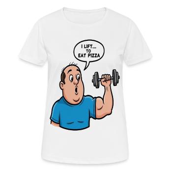 T-shirt caricatural Pizza Lift - T-shirt respirant Femme - blanc - Devant - AI Model Female 172 dark (172cm)