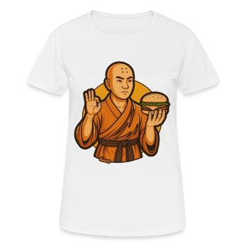 Zen Burger Monk - Women's Breathable T-Shirt - white - Front - AI Model Female 172 dark (172cm)