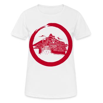 Red Japanese Landscape - Women's Breathable T-Shirt - white - Front - AI Model Female 172 dark (172cm)