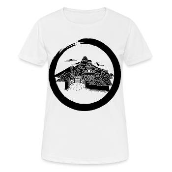 Black Japanese Landscape - Women's Breathable T-Shirt - white - Front - AI Model Female 172 dark (172cm)