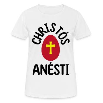 Christos Anesti Œufs de Pâques grecs orthodoxes - T-shirt respirant Femme - blanc - Devant - AI Model Female 172 dark (172cm)