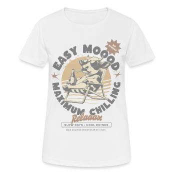 Conception Easy Moood Relaaax Cow Lounge - T-shirt respirant Femme - blanc - Devant - AI Model Female 172 dark (172cm)
