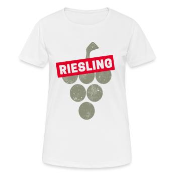 Riesling Rebe Vintage Weintrinker und Winzer Wein - Frauen T-Shirt atmungsaktiv - Weiß - Vorne - AI Model Female 172 dark (172cm)
