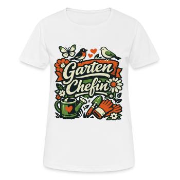 Garten Chefin Gärtnerin Geschenk - Frauen T-Shirt atmungsaktiv - Weiß - Vorne - AI Model Female 172 dark (172cm)