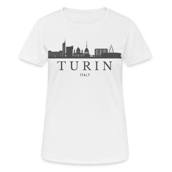 Skyline von Turin, urbane Kunst von Turin - Frauen T-Shirt atmungsaktiv - Weiß - Vorne - AI Model Female 172 dark (172cm)