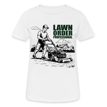 PROFESSIONNEL DE L’ORDRE DE PELOUSE Professionnel de l’entretien de pelouse de jardin - T-shirt respirant Femme - blanc - Devant - AI Model Female 172 dark (172cm)