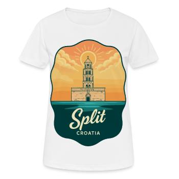 Geteiltes Diokletians Palac Vintage-Reiseabzeichen - Frauen T-Shirt atmungsaktiv - Weiß - Vorne - AI Model Female 172 dark (172cm)