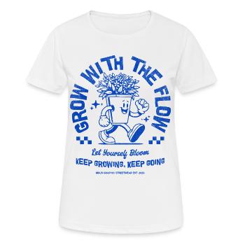 Grandir avec le courant - T-shirt respirant Femme - blanc - Devant - AI Model Female 172 dark (172cm)