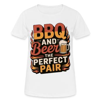 BBQ And Beer The Perfect Pair T-Shirt - Frauen T-Shirt atmungsaktiv - Weiß - Vorne - AI Model Female 172 dark (172cm)