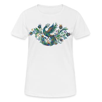 Magnifiques fleurs d’oiseaux Motif de vignes florales - T-shirt respirant Femme - blanc - Devant - AI Model Female 172 dark (172cm)