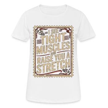 Thérapeute de la main, je vois des muscles tendus, kinésithérapeute - T-shirt respirant Femme - blanc - Devant - AI Model Female 172 dark (172cm)