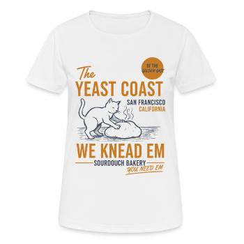 An der Hefeküste kneten wir sie Sauerteig - Frauen T-Shirt atmungsaktiv - Weiß - Vorne - AI Model Female 172 dark (172cm)