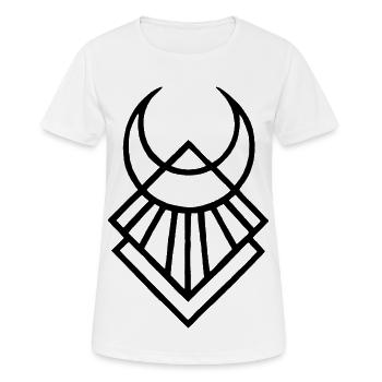 Black Egyptian Lunar Symbol - Women's Breathable T-Shirt - white - Front - AI Model Female 172 dark (172cm)