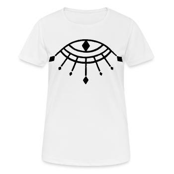 Symbole noir du dieu Horus - T-shirt respirant Femme - blanc - Devant - AI Model Female 172 dark (172cm)