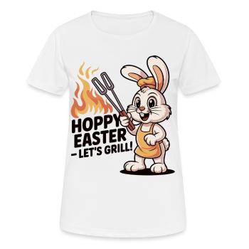 T-shirt sautillant Easter Let’s Grill Ostern BBQ Shirt - T-shirt respirant Femme - blanc - Devant - AI Model Female 172 dark (172cm)