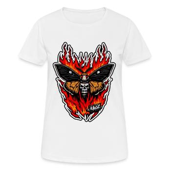 Flammenschädelmotten-Inferno - Frauen T-Shirt atmungsaktiv - Weiß - Vorne - AI Model Female 172 dark (172cm)