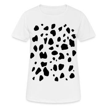 Cow Dalmatian Animal Print Black Spots Black - Women's Breathable T-Shirt - white - Front - AI Model Female 172 dark (172cm)