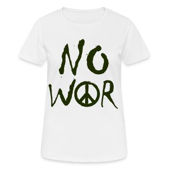 NO WAR – Statement for peace against war - Women's Breathable T-Shirt - white - Front - AI Model Female 172 dark (172cm)
