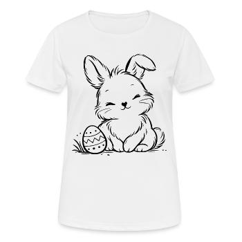 Osterhäschen mit Osterei - Frauen T-Shirt atmungsaktiv - Weiß - Vorne - AI Model Female 172 dark (172cm)