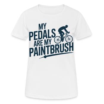 Les pédales sont mon pinceau - T-shirt respirant Femme - blanc - Devant - AI Model Female 172 dark (172cm)