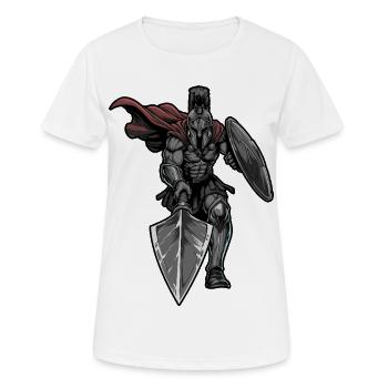 Spartan Warrior Spear Shield Mascot Sport - Women's Breathable T-Shirt - white - Front - AI Model Female 172 dark (172cm)