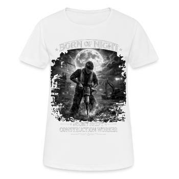 Born of Night: Bauarbeiter in der Nachtschicht - Frauen T-Shirt atmungsaktiv - Weiß - Vorne - AI Model Female 172 dark (172cm)