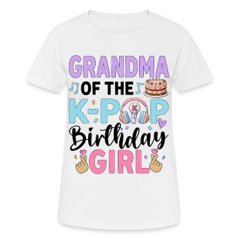 Grand-mère de la fille d’anniversaire K-Pop - T-shirt respirant Femme - blanc - Devant - AI Model Female 172 dark (172cm)