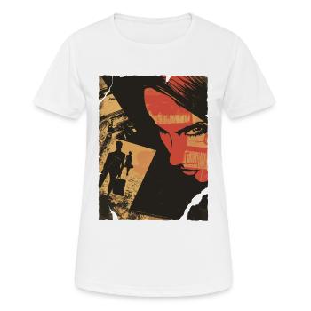 Noir-Collage-Porträt - Frauen T-Shirt atmungsaktiv - Weiß - Vorne - AI Model Female 172 dark (172cm)