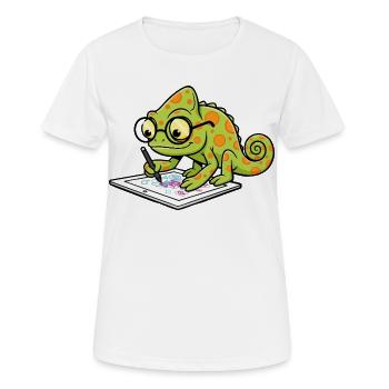 Caméléon Artiste Numérique Tablette Graphique Masc - T-shirt respirant Femme - blanc - Devant - AI Model Female 172 dark (172cm)